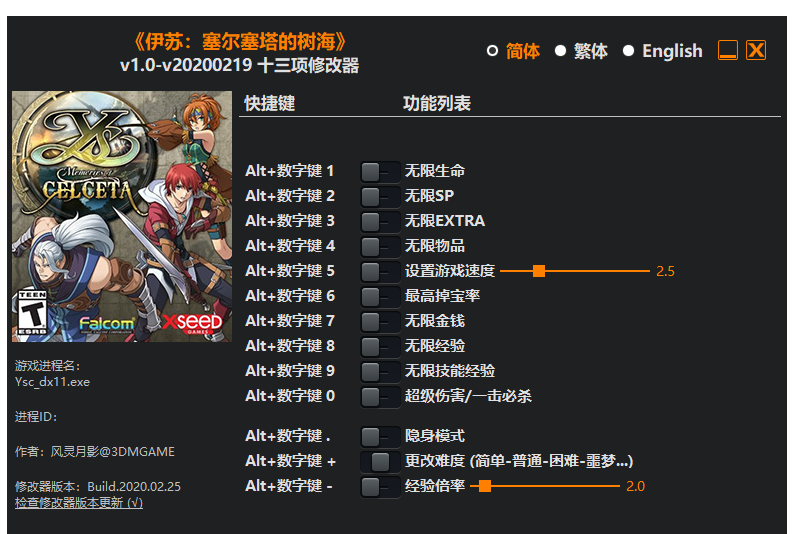 伊苏 塞尔塞塔的树海 修改器